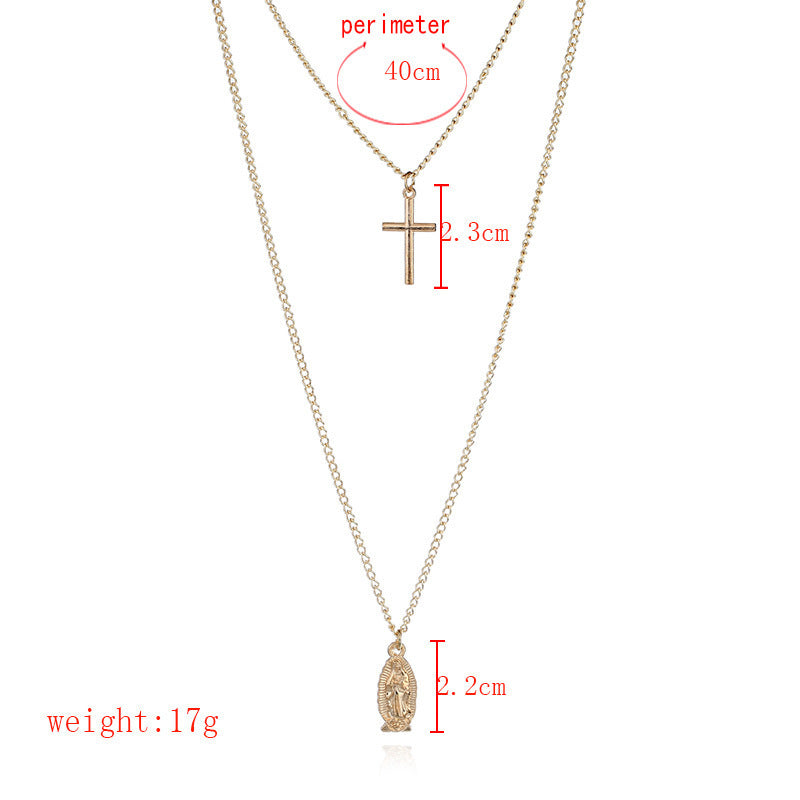 Fashion simple gold-plated Madonna cross necklace