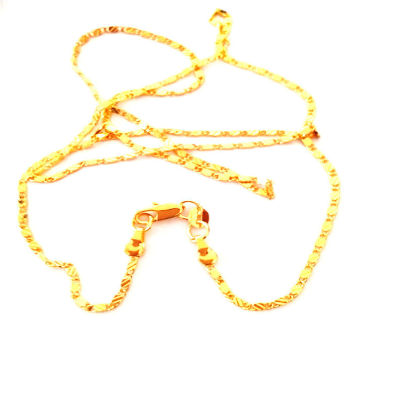 16-30 Inch Gold Plated 2mm Necklace Ornament