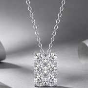 Grand Round - A Fashionable And Luxurious Diamond Jewelry Piece Set With 0.5-carat And 0.3-carat Moissan Diamonds, S925 Sterling Silver And Platinum-plated Pendant