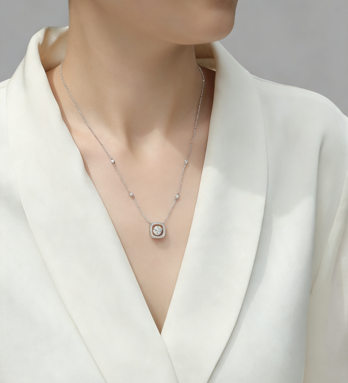Sweet - A Fashionable And Luxurious Diamond Jewelry Pendant Set With 1-carat Moissanite S925 Sterling Silver And Platinum Plating