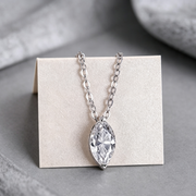 A Fashionable Jewelry Pendant Set Moissanite S925 Sterling Silver And Platinum-plated Diamond In The Shape Of A Horse's Eye. Moissanite Silver Jewelry
