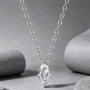 A Fashionable Jewelry Pendant Set Moissanite S925 Sterling Silver And Platinum-plated Diamond In The Shape Of A Horse's Eye. Moissanite Silver Jewelry
