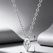 A Fashionable Jewelry Pendant Set Moissanite S925 Sterling Silver And Platinum-plated Diamond In The Shape Of A Horse's Eye. Moissanite Silver Jewelry
