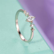 Diamond Plating Rose Gold Ladies Ring