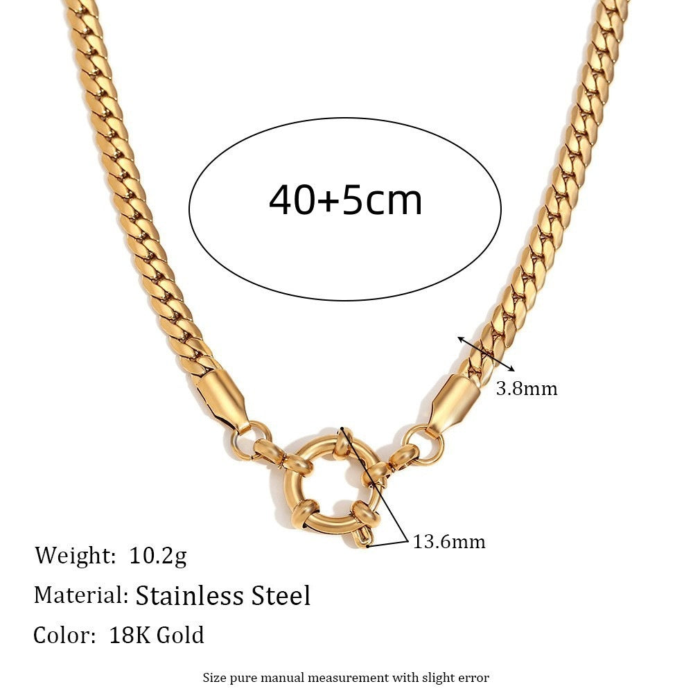 Stainless Steel DIY Vacuum Plating 18K Gold Color Protection Necklace