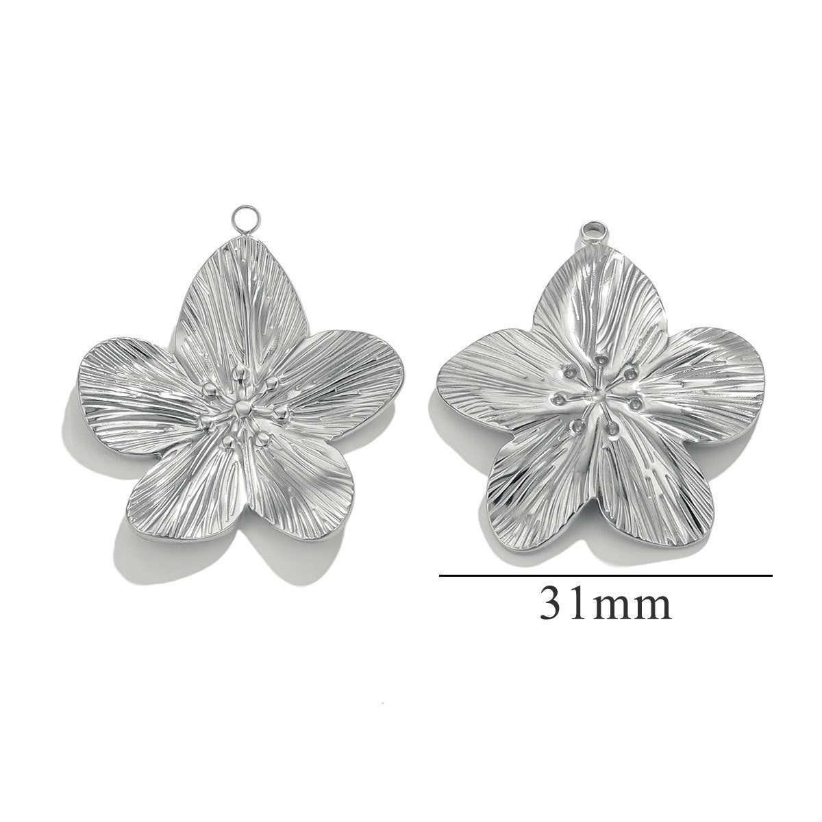 Vintage Gold Stainless Steel DIY Flower Pendant Advanced Design Necklace Earring Pendant