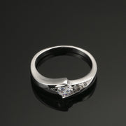 European and American popular best-selling ornaments AAA zircon plating white gold hand ornament fashion brief Engagement Wedding Ring wholesale
