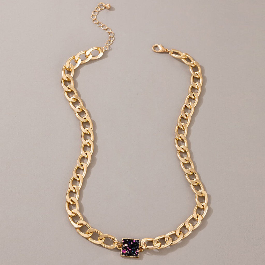 Punk Thick Chain Single Layer Gold Women's Necklace