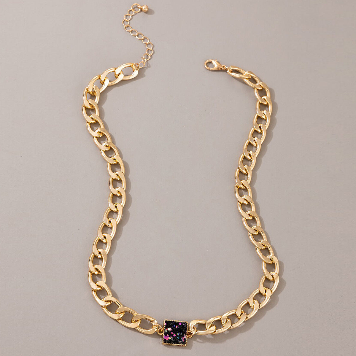 Punk Thick Chain Single Layer Gold Women's Necklace