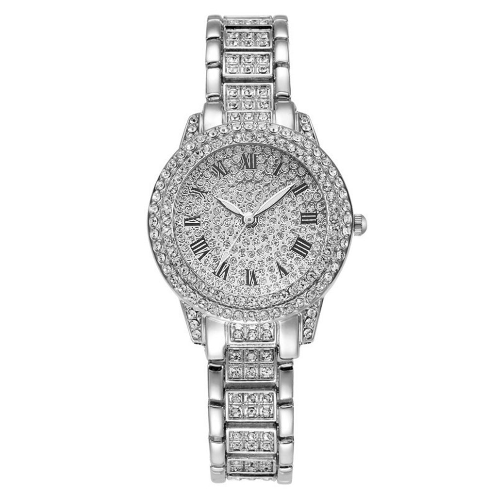 Diamond Roman Watch Bracelet Set