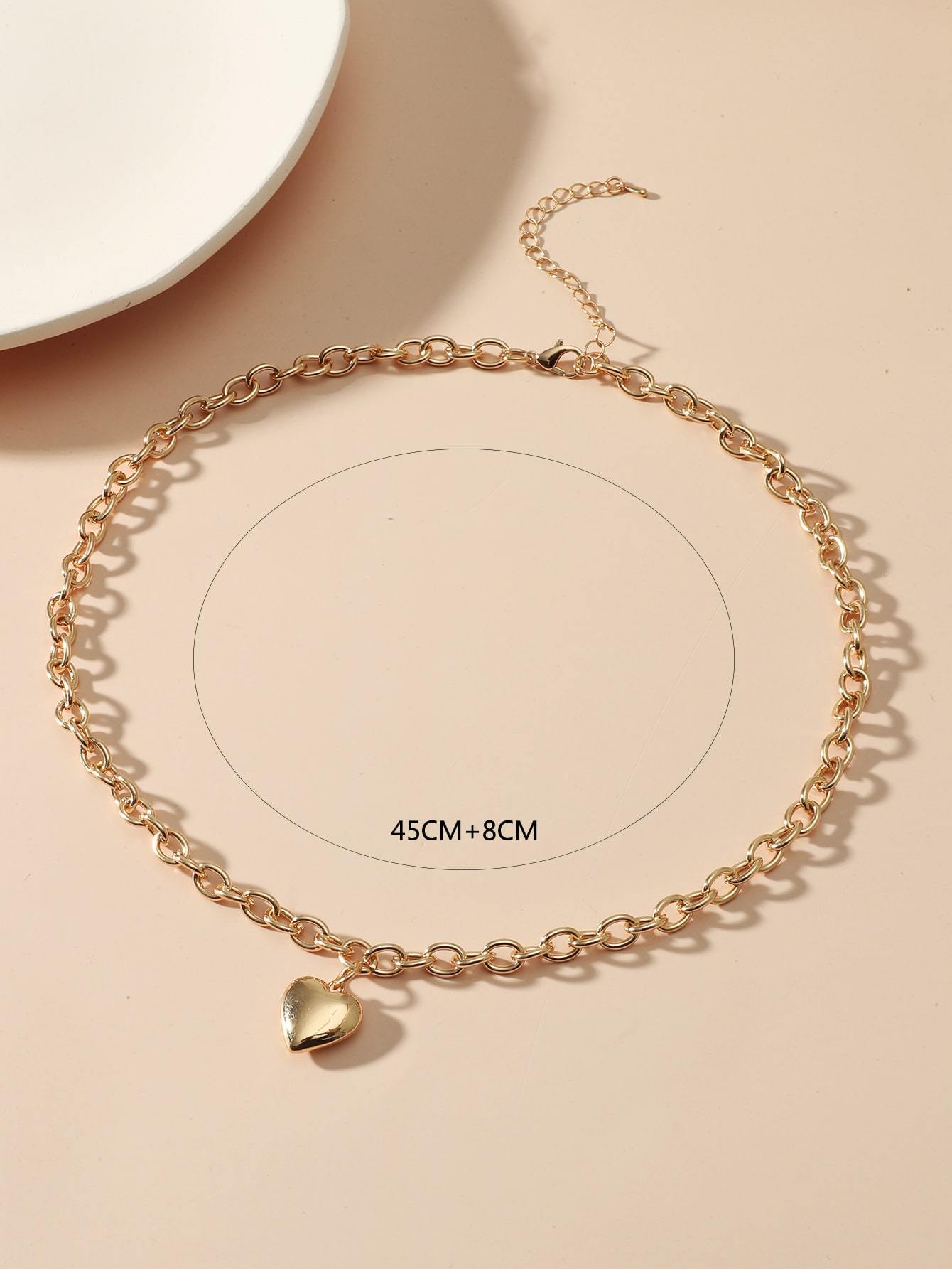 OT Buckle Gold Heart Necklace