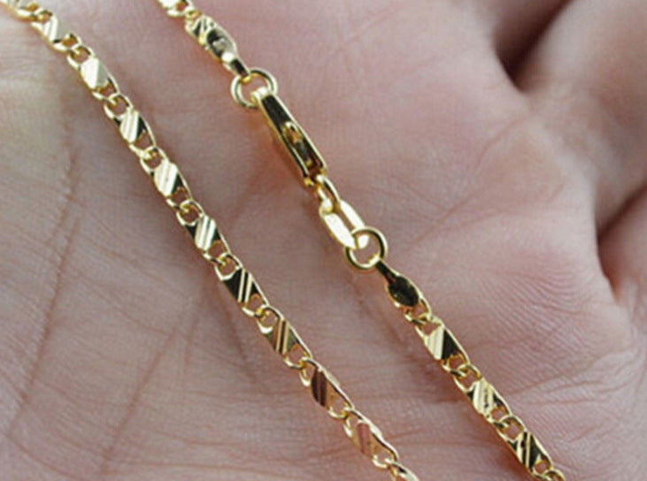 16-30 Inch Gold Plated 2mm Necklace Ornament
