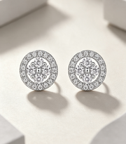 Silver Osmanthus - Fashionable And Luxurious Diamond Jewelry Earrings Set With Moissanite S925 Sterling Silver And Platinum-plated Stud Earrings