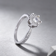 Fashion engagement ring delicate heart and soul zircon ring female jewelry