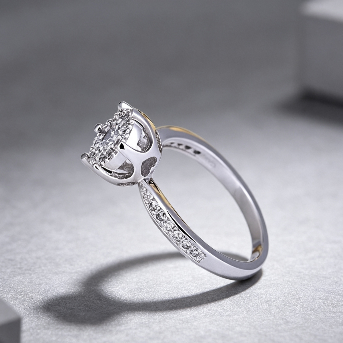 Fashion engagement ring delicate heart and soul zircon ring female jewelry