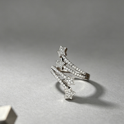 Multi  Layer Micro-inlaid Five-pointed Star Zircon Ring