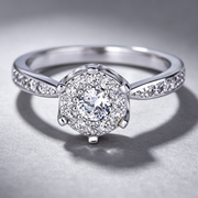 Fashion engagement ring delicate heart and soul zircon ring female jewelry