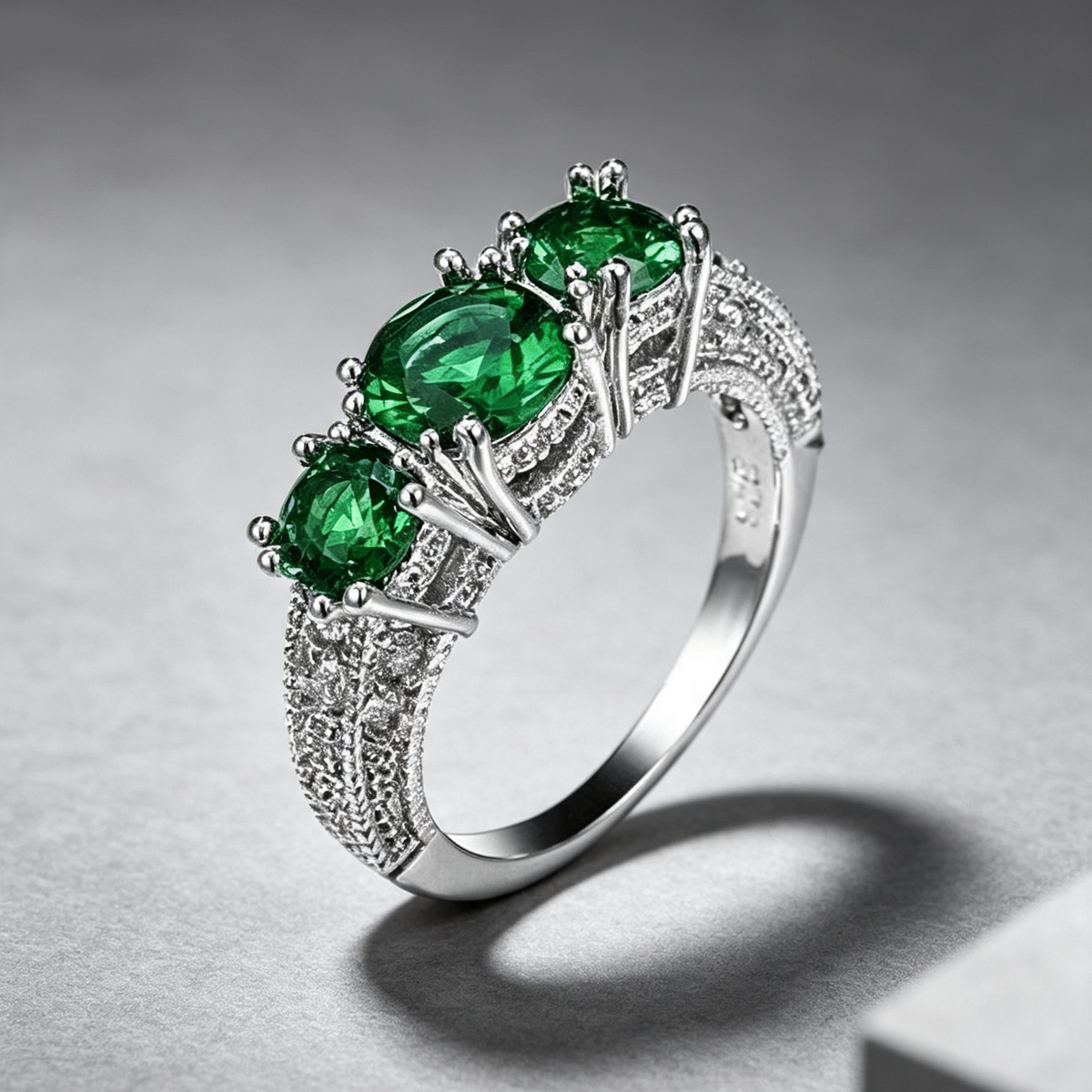 European and American ring engagement ring inlaid zircon ring jewelry