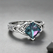 Creative personality Rainbow Topaz ring Europe and the United States party gift engagement ring