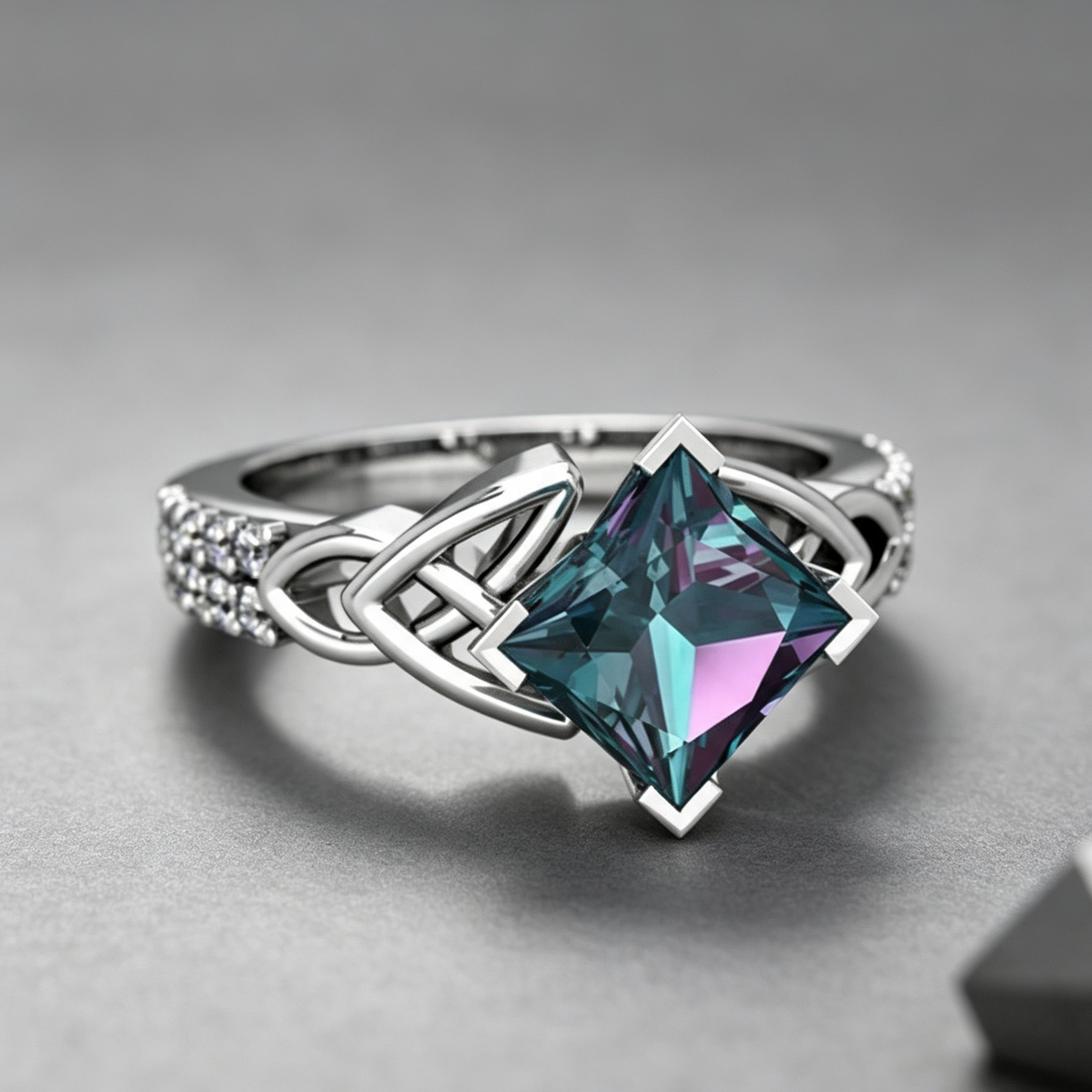Creative personality Rainbow Topaz ring Europe and the United States party gift engagement ring