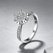 Fashion engagement ring delicate heart and soul zircon ring female jewelry