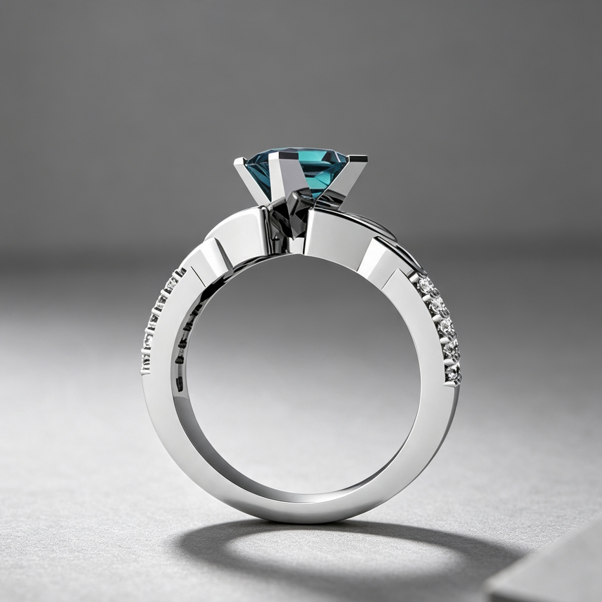 Creative personality Rainbow Topaz ring Europe and the United States party gift engagement ring