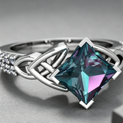 Creative personality Rainbow Topaz ring Europe and the United States party gift engagement ring