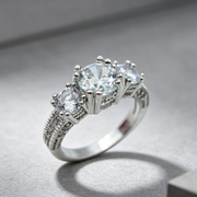 European and American ring engagement ring inlaid zircon ring jewelry