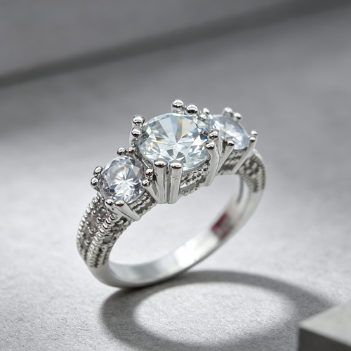 European and American ring engagement ring inlaid zircon ring jewelry