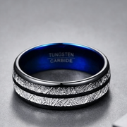 Wedding Band 8mm Width Men Women Rings Accessories Black Blue Tungsten Carbide Rings Couple Anillos Fashion Jewelry