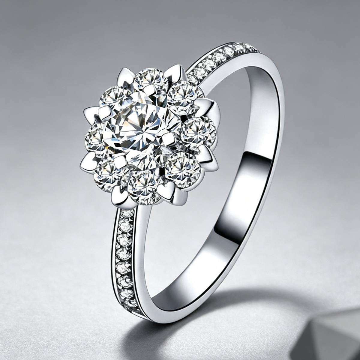 Micro Carat Engagement And Wedding Ring Ring Female Proposal Ring 18K Gold Diamond Ring Zircon Bare Diamond