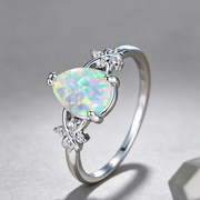 Drop-shaped Inlaid Diamond Flower Ring
