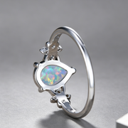Drop-shaped Inlaid Diamond Flower Ring