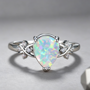 Drop-shaped Inlaid Diamond Flower Ring