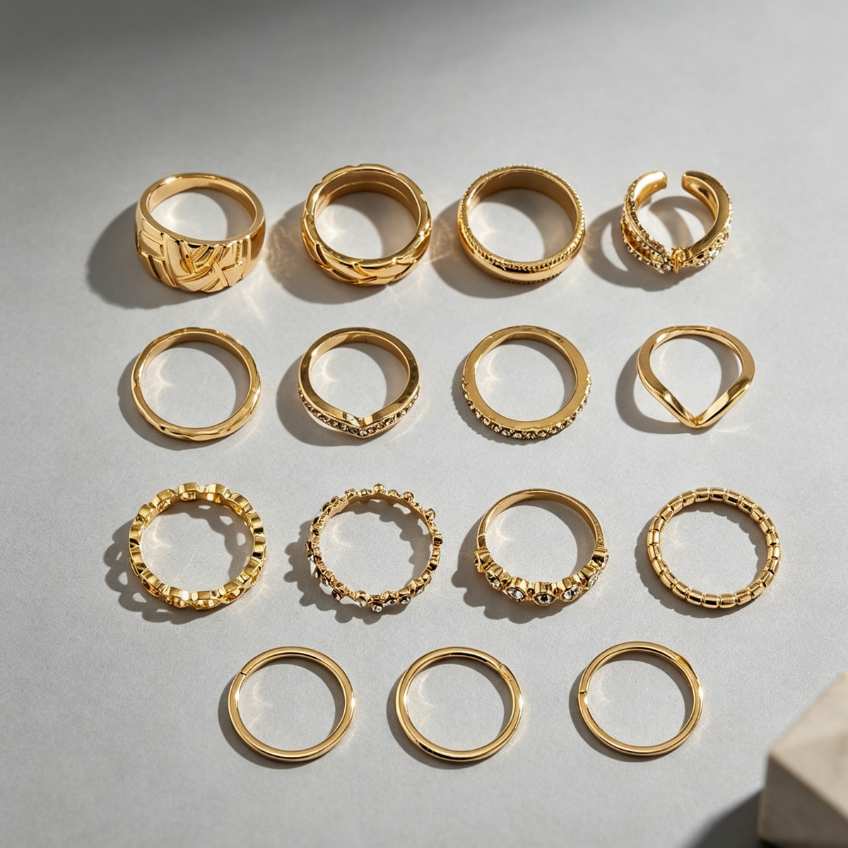 European And American Retro Cold Wind Combination Hollow Curved Ring