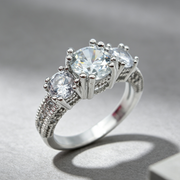 European and American ring engagement ring inlaid zircon ring jewelry