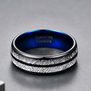 Wedding Band 8mm Width Men Women Rings Accessories Black Blue Tungsten Carbide Rings Couple Anillos Fashion Jewelry