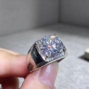 Men's 5 Karat Eight Hearts And Eight Arrows Plated PT950 Simulation Moissanite Open Ring