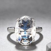 European and American fashion hot engagement engagement diamond ring diamond inlaid sea blue Topaz ring jewelry