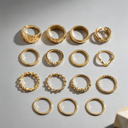 European And American Retro Cold Wind Combination Hollow Curved Ring