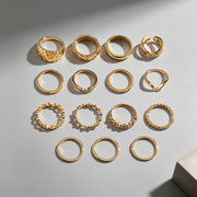 European And American Retro Cold Wind Combination Hollow Curved Ring