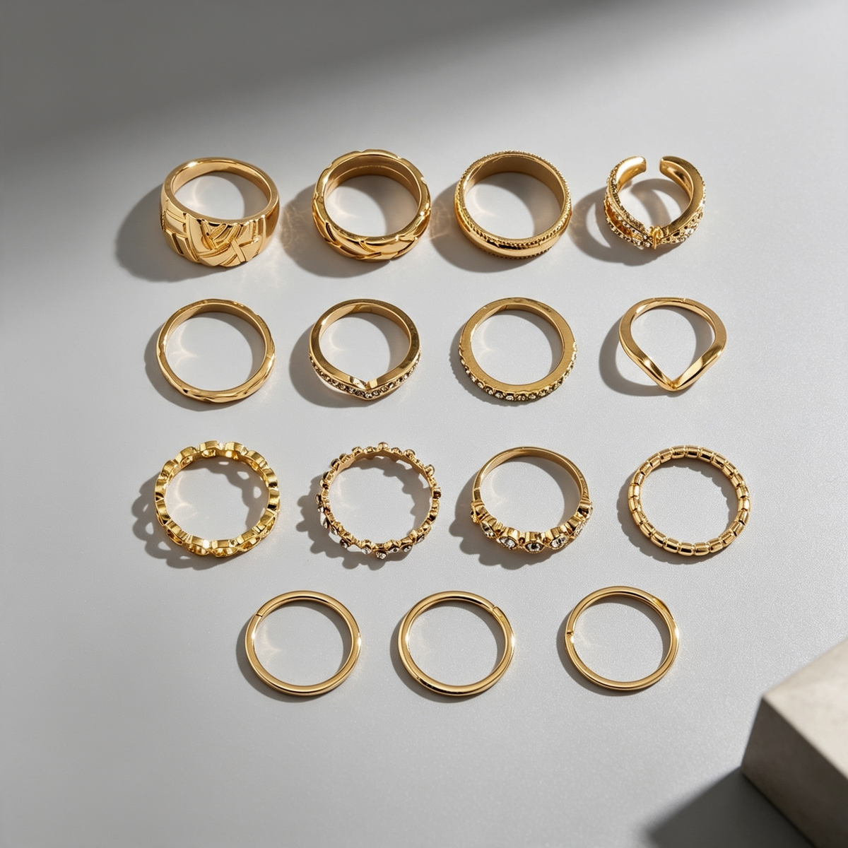 European And American Retro Cold Wind Combination Hollow Curved Ring
