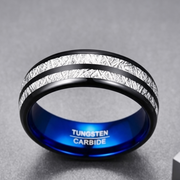 Wedding Band 8mm Width Men Women Rings Accessories Black Blue Tungsten Carbide Rings Couple Anillos Fashion Jewelry