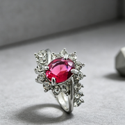 Popular explosion models zircon ring oval ruby diamond engagement ring
