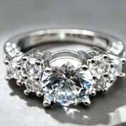 Ebay hot selling diamond hand ornaments wholesale high grade eight heart eight arrow zircon engagement ring