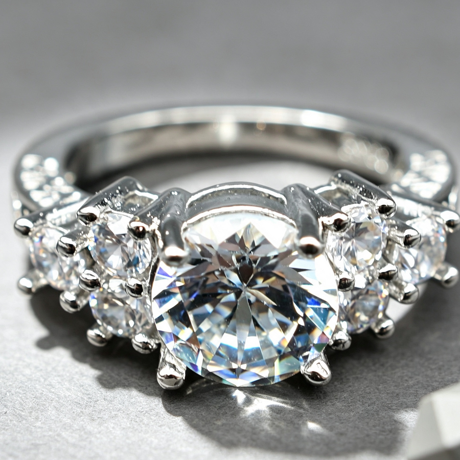 Ebay hot selling diamond hand ornaments wholesale high grade eight heart eight arrow zircon engagement ring