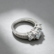 European and American ring engagement ring inlaid zircon ring jewelry