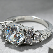 Ebay hot selling diamond hand ornaments wholesale high grade eight heart eight arrow zircon engagement ring