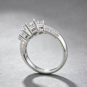 European and American ring engagement ring inlaid zircon ring jewelry