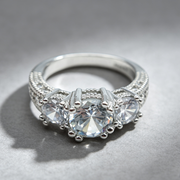 European and American ring engagement ring inlaid zircon ring jewelry